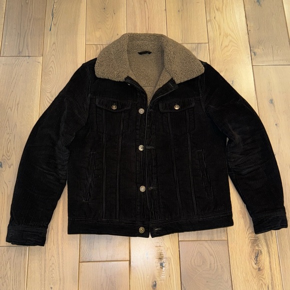 Mango Corduroy Faux Sherpa lined jacket - Picture 1 of 3